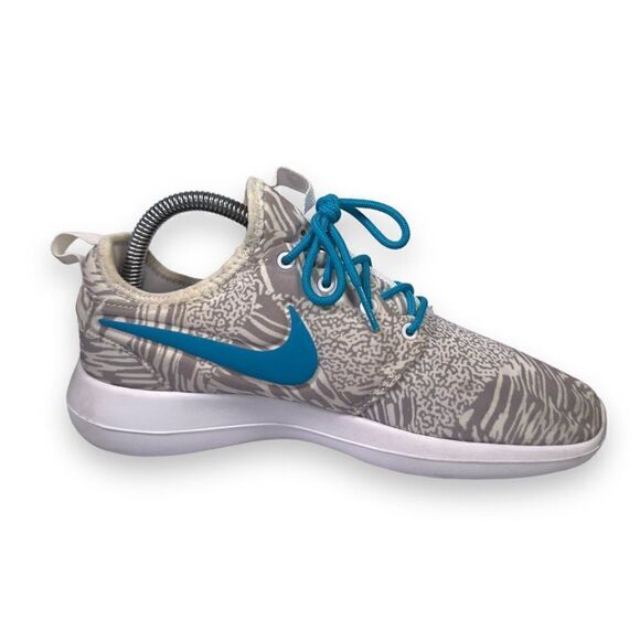 Nike iD Roshe Two (Nike By You) White / Grey / Teal Print 897153-992 Women's 7 - Picture 7 of 11